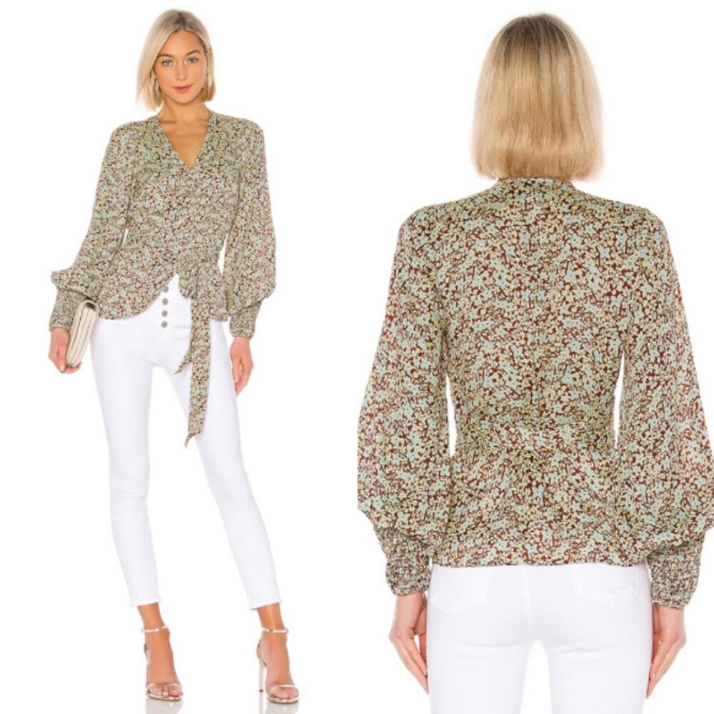 Alexis Collection Rourke Wrap Blouse 343$ Floral Casual Lightweight Boho